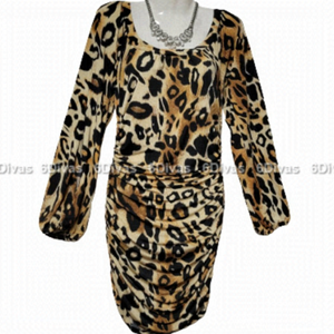 Animal Print Dress Sexy Long Sleeved Size M- NEW